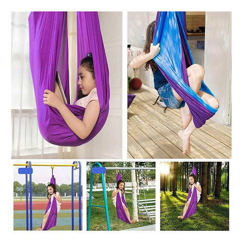 H) Rede Elástica Infantil Sensory Swing Yoga Swing Para