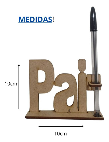 Kit 25 Porta Caneta Mdf Dia Dos Pais Lembrancinha