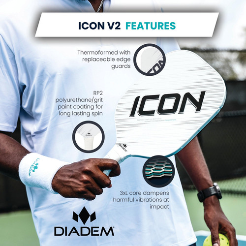 Diadem Icon V2 Pickleball Paddle | Aprobado Por Usapa | Pale