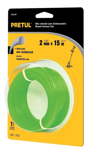 Hilo Redondo 2 Mm X 15 Mt Verde Pretul 20023