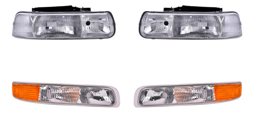 Cuartos + Faros 4 Piezas Depo P/ Chevrolet Sonora 2000-2003