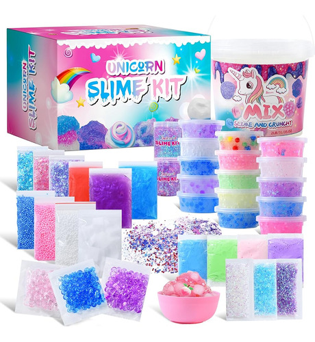 ~? Crystal Unicorn Slime Kit Para Niñas 4-12, All-in-one Set