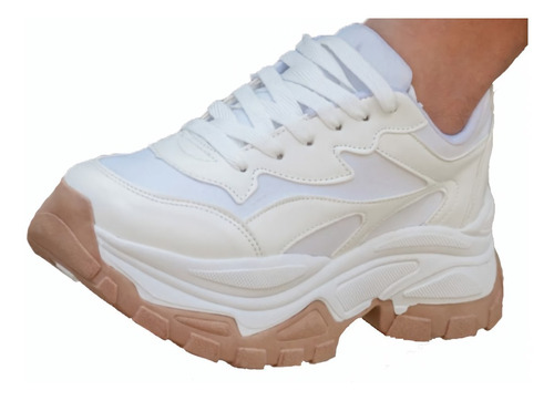 Zapatillas Blancas Plataforma Mujer Sneakers Moda Livianas