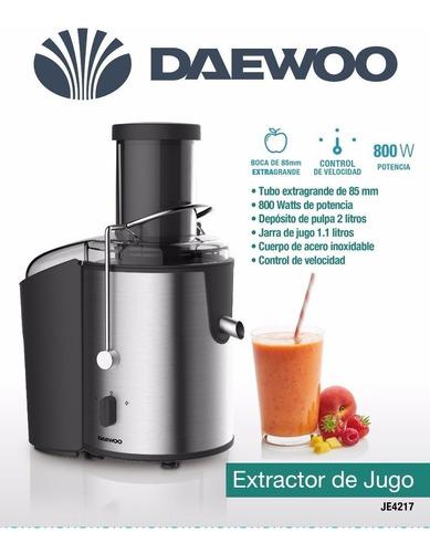 Extractor De Jugo Daewoo Juguera Acero Inoxidable!! Je4217