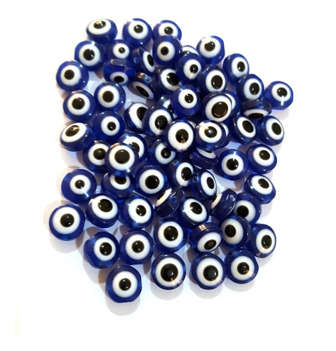 Ojitos Turcos Planos 8 Mm Pack X 50 U Planos