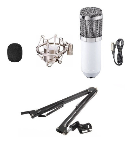 Kit Microfone Condensador Bm800 Pedestal Suporte Articulado 