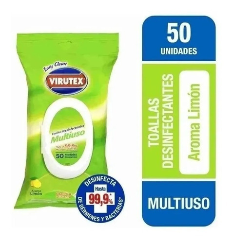 Pack 7 Toallitas Desinfectantes Virutex 50 Unid. C/u -s9324