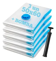 Comprar 3 Saco À Vácuo Embalagem Organizador 50x60 Roupas Mala Viagem Casa Bolsa A Vacuo + Bomba De Sucção