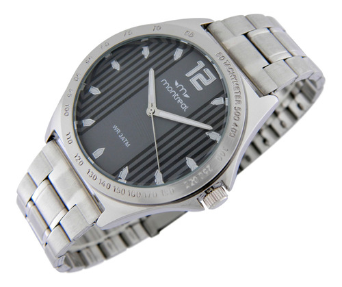 Reloj Montreal Hombre Ml984 Malla De Acero Taquímetro