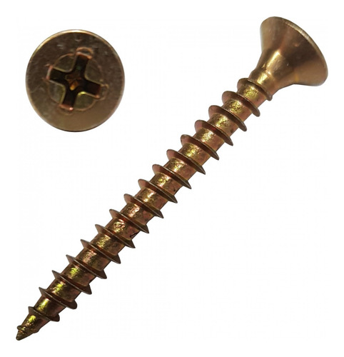 Tornillo Fix 2,5 X 12 Dorado Para Madera Por 2000u.