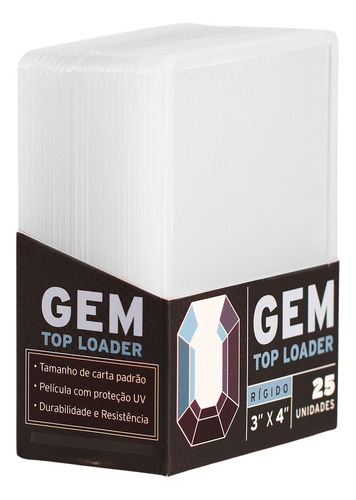Gem Toploader Padrão 25 Unidades 3x4 Magic Pokemon Yugioh