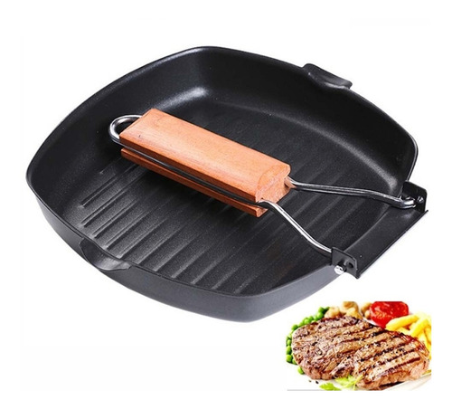 Sarten Parrilla Square Grill Plegable Antiadherente 24x24 Cm