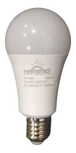 Imagen 2 de 3 de Bombillo Led 7w E-27 Luz Fría 65k 85/265v A60 Hammer