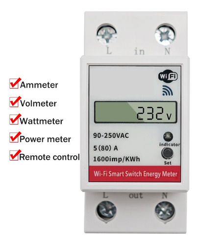 Medidor De Energía Wifi Smart Power Consumo Kwh Voltímetro