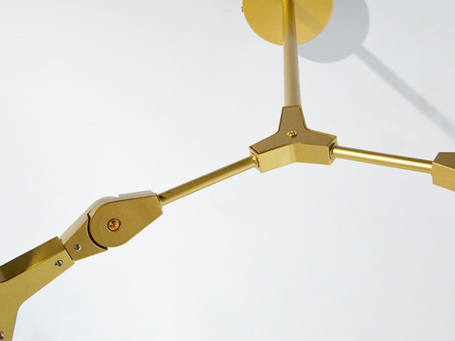 Lámpara Techo Moderna Dorada 40w 4 Luces Estructura Dorado