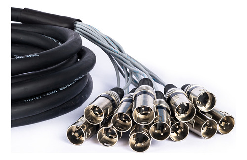 Multicabo Espaguetado 12 Vias Com Conectores Xlr - 8 Metros