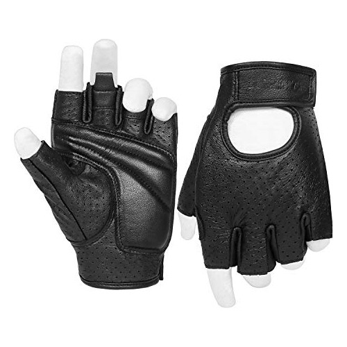 Guantes De Moto Medio Dedo Hombres Relleno De Gel, Guan...