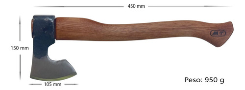 Machado de mão MBT GRIPS MBT TOMAHAWK com alça de madeira