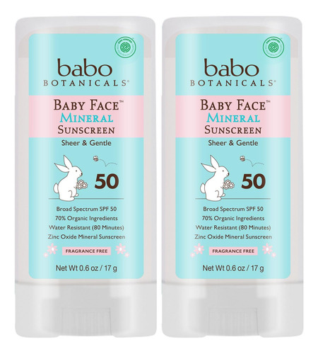 Babo Botanicals Baby Face - Barra De Proteccion Solar Minera