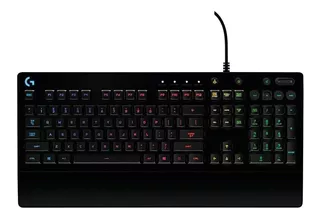 Teclado gamer Logitech Serie G Prodigy G213 QWERTY español color negro con luz RGB