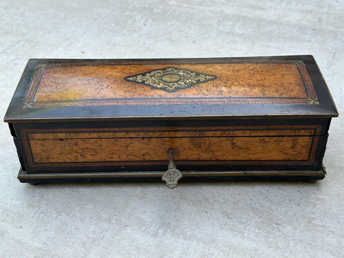 Caja De Guantes Napoleón Iii Francia S. Xix Raíz Y Nácar