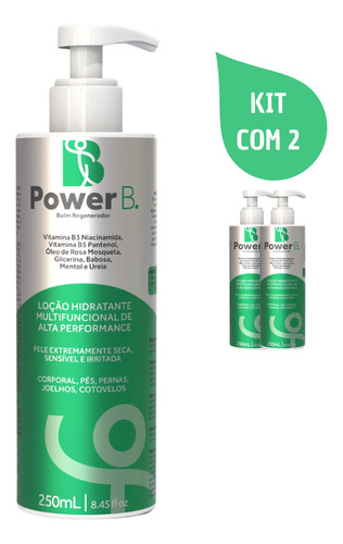  Kit 2 Locao Hidratante Corporal Anti Ressecamento Power B