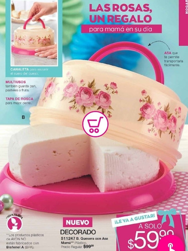 Toper Quesera Flores Avon