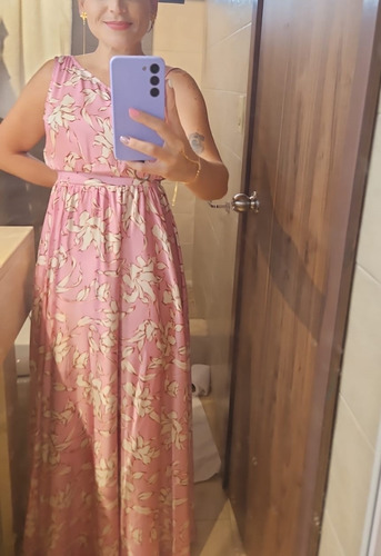 Vestido Con Abertura Estampado Talla S