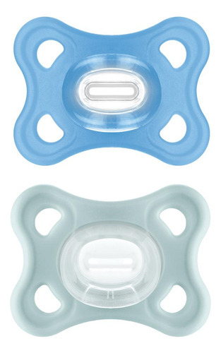 Kit 2 Chupetas Comfort 100% Silicone 0 À 6 Meses Azul - Mam