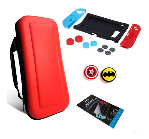  Estuche P Nintendo Switch + Mica + Protector Pack + 2thumbs