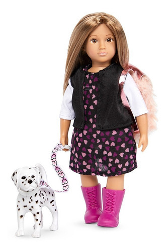 Imagen 1 de 3 de Lori Muñeca Gia 16cm Con Mascota Guner Dalmata C/acces 31058
