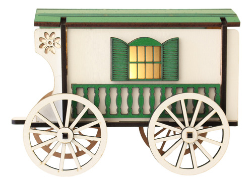 18 Carroças Cigana Mdf Branco E Verde Com Iluminação