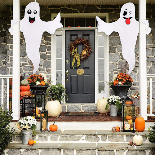 2 Spooky Tree Hanging Flags Halloween Windsock Para Interior
