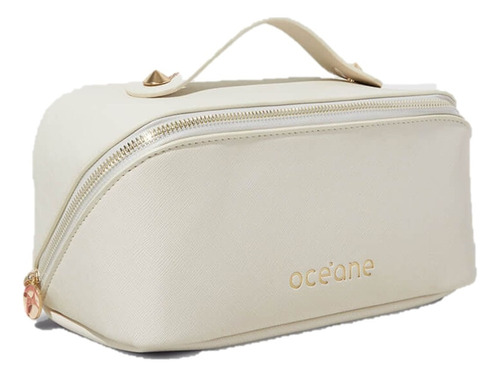 Nécessaire Bege Océane Capri Cosmetic Bag Desenho Do Tecido Lisa