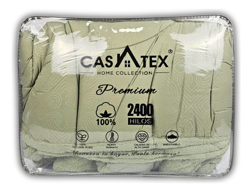 Edredon Reversible 7 Piezas Tamaño King Size 2x2 Verde Musgo 7 Piezas