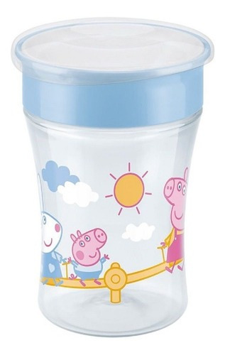 Vaso Nuk Magic Cup Antiderrame 360° 230 Ml. 8+m Peppa Pig Color Celeste