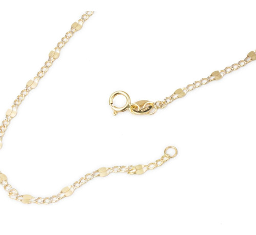 Cadena Figaro 3x1 Fina Bitono 1.5mm 45cm Oro Italiano 10k Color Dorado