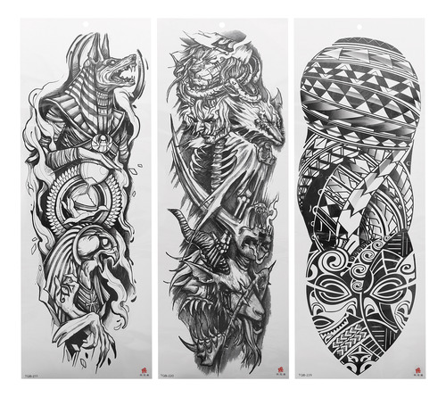 Pegatinas De Tatuaje De Brazo Completo, Parte Trasera Comple