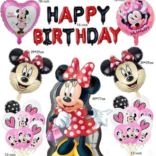 Set De Globos Mickey Mouse Decoración De Cumpleaños 24pcs