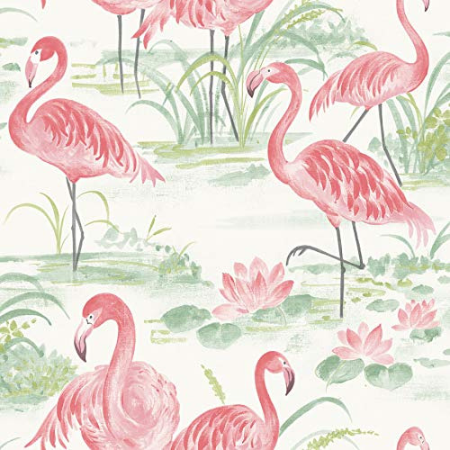 Papel Pintado Autoadhesivo Flamingo Beach Nus3679, Rosa