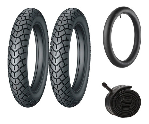 Kit Combo Cubierta Drook 250-17 + 80/100-14 + Camaras De Reg