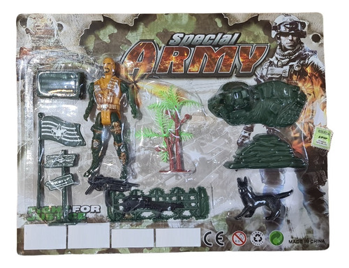 Set Pack Soldaditos De Plastico Arma Árboles Lobo Soldado