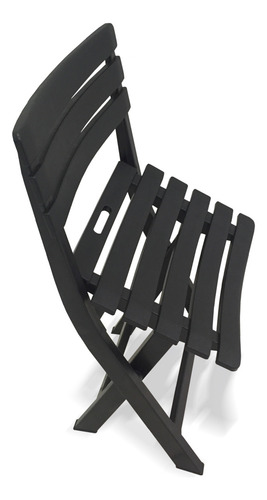 Set 2 Sillas De Jardín Exterior Simil Madera + Mesa Plegable