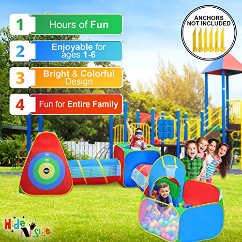 Carpas Y Túneles Play Tent Hide N Side Para Niños, 5 Unidade