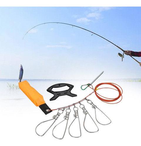 3 Kit Completo De Pesca En Acero Inoxidable Con De 5m