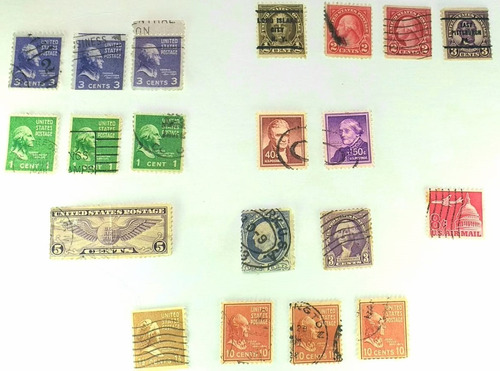 Colección Sellos Postales Estampillas Estados Unidos Usados