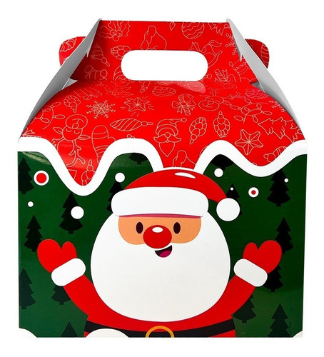  Cajas Box Lunch Mediana Diseño Amigos Navideños  (100 Pzs)