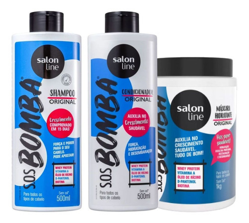 Kit Salon Line Sos Bomba Original C/3