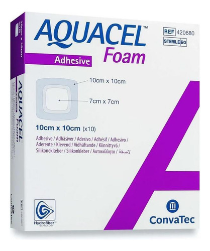 Curativo Aquacel Foam C/adesivo 10 X 10 Cm Cx C/10 420680

