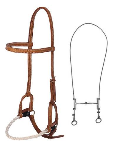 Kit Cabeçada De Doma Sidd Pull E Freio Bridão Gag Bit Aço